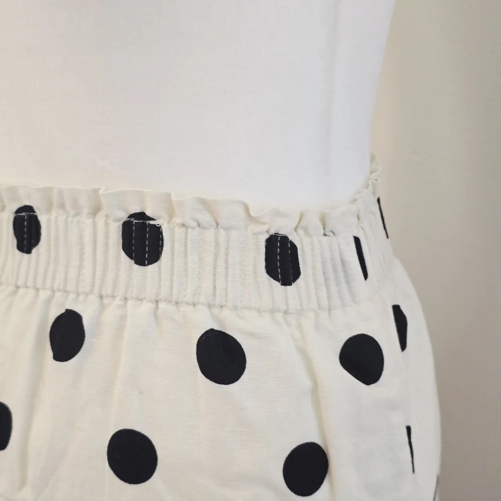 J. Crew Polka Dot Elastic Waist Cotton Mini Skirt Size 00